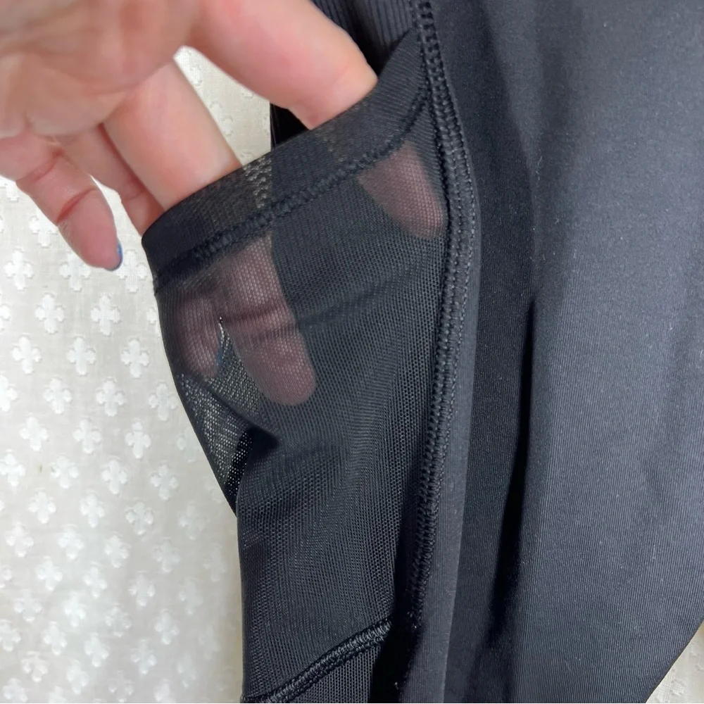 Lululemon Black High Rise Rib Mesh‎ Pocket Leggings